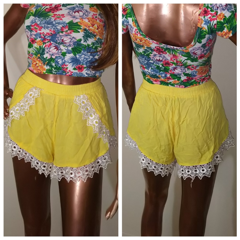 UK2LA yellow shorts